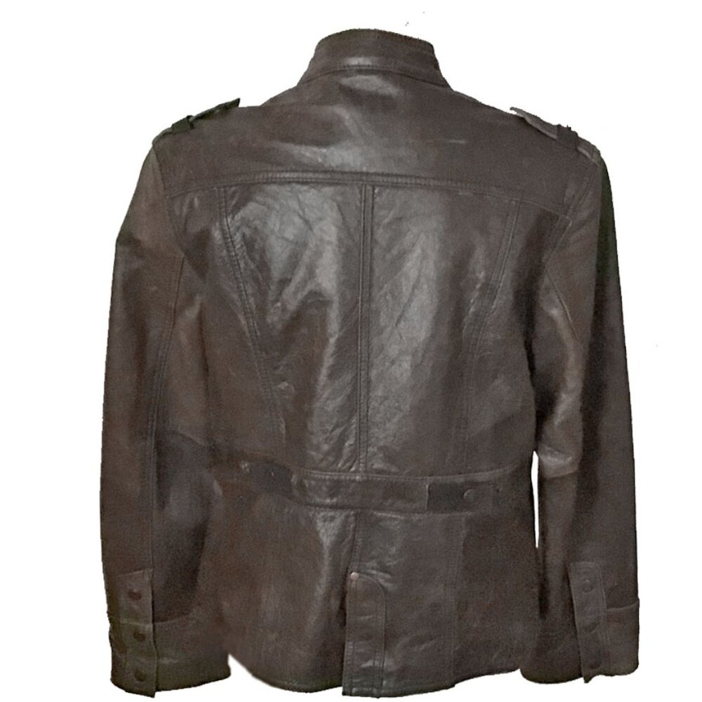 Wilson Vintage Brown Military Style Leather Coat - Picture 5 of 11